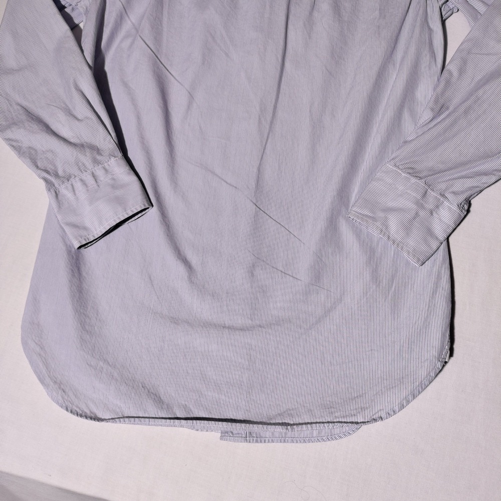 J Crew Ludlow Mens XS Blue Stripe Dress Shirt 120s 2 Ply Cotton Button Down - Picture 14 of 14